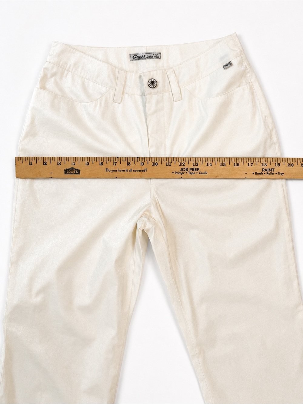 Vintage 1997 GUESS Pearl Shimmer Y2K Straight Leg Pants - Sz 29 - Picture 12 of 16
